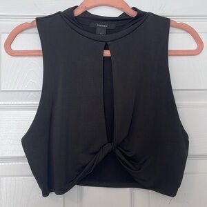 Forever 21 open front black crop top